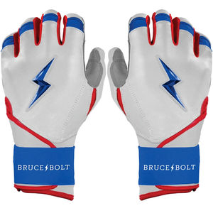 Gants de frappeur en cuir personnalisés OEM pour adultes - Utilisation par les joueurs professionnels, fermeture à boucle, taille junior, gants Bruce Bolt - Product Image 1