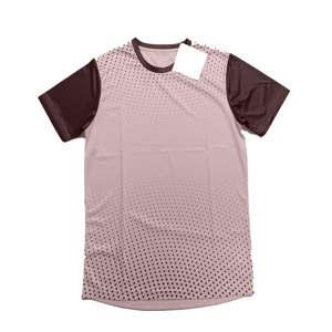T-shirt à manches courtes pour homme, col rond, motif à pois, tricoté, respirant, coupe classique, style décontracté, 100% polyester - Product Image 4