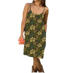 Customizable Printed Midi Stretch Casual Women's Dress High Quality Breathable Casual Women's Summer Wear - Product Image 1