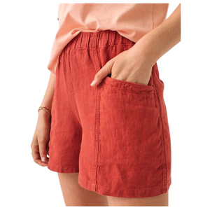 Shorts de Lino Puro para Mujer con Cintura Ajustable con Cordón y Bolsillos, Ropa Casual de Verano, Corte Regular, Tela Transpirable - Product Image 2