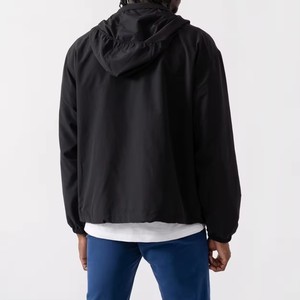 Custom Design Men's Hooded <b>Canvas</b> Windbreaker <b>Jacket</b>-Winter High Street Streetwear Eco-Friendly Lightweight with Front Logo - Product Image 3