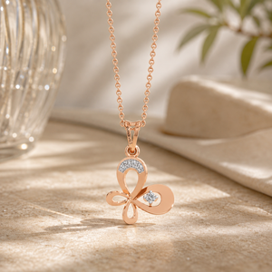 Pendentif de luxe inspiré des papillons, serti de diamants de laboratoire, pour femmes, en or 10K, 14K, 18K, argent 925, 935 - Product Image 1