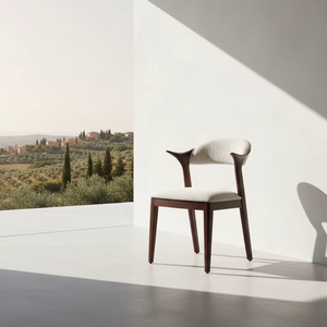 Chaise de salle à manger Dero Outdoor en teck massif, style mid-century modern, pour l'intérieur et l'extérieur. - Product Image 1