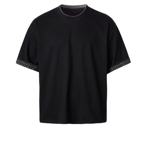 T-shirts amples vintage pour hommes 100 % coton, imprimés sérigraphiés avec motif frontal, en tissu tricoté à motif lettres, respirants - Product Image 3