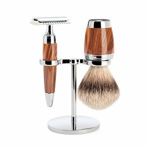 Wholesale LEO BEAUTY PRO Hotel Shaving Tools Set Gift <b>Box</b> Package Metal Handle Men's Razor Brush Kit Black <b>Chrome</b> Personal Care - Product Image 4