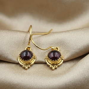 Pendientes colgantes de granate natural, plata de ley 925, hechos a mano, estilo bohemio, con gancho, para mujer, joyería de piedras preciosas, regalo para aniversario. - Product Image 6