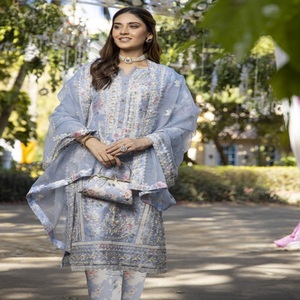 Trajes Shalwar kameez de diseñadores paquistaníes Organza bordada 3 piezas para mujeres Kurti para ropa informal diaria Lehenga para niñas - Product Image 4