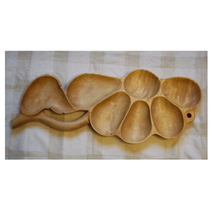 Plateau de service en bois artisanal en forme de feuille, design moderne écologique, finition polie, motif personnalisable pour les collations et les condiments - Product Image 2