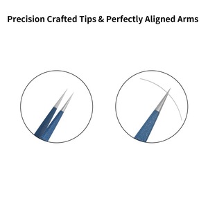 Pinces à épiler pour extensions de cils en acier inoxydable de haute qualité, couleurs personnalisées, volume élevé, pointues, service OEM/ODM, logo personnalisé - Product Image 2