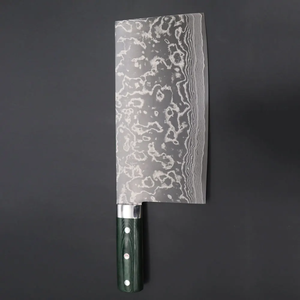 Couteau de boucher japonais en acier Damas, manche en bois, forgé à la main, lame de 12 pouces et plus, ambidextre, couteau de cuisine pour hacher - Product Image 1