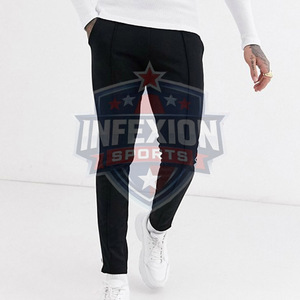Men's <b>Black</b> Sweatpants With White Side Stripe Elastic Waist Casual Stretch <b>Pants</b> Autumn Wear - Product Image 4