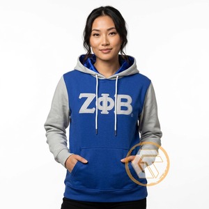 ออกแบบเสื้อฮู้ดดี้แบบมีฮู้ดสำหรับผู้หญิง Zeta Phi Beta ของคุณเองสำหรับฤดูหนาว เสื้อผ้าสั่งทำขายส่ง ระบายอากาศได้ดี ผลิตจากผ้าฝ้าย 100% - Product Image 4