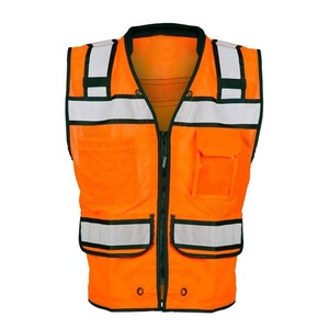 Gilet de sécurité en maille réfléchissante haute visibilité sur mesure avec poches Gilet de sécurité imperméable pour la construction de routes - Product Image 1