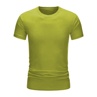 T-shirt pour homme en tricot uni à manches courtes, col rond, coupe classique, style décontracté, streetwear, design de logo personnalisé, respectueux de l'environnement