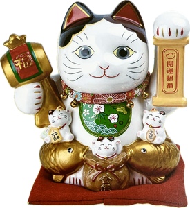 Handmade Hand-painted Ceramic & Enamel Lucky Cat <b>Statue</b> Home Decor Tabletop Decoration New Year Holiday Gift - Product Image 1