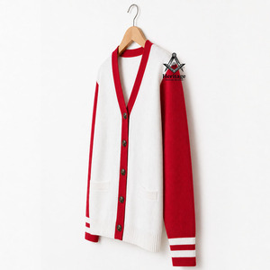 Cárdigan de punto con botones para fraternidad, con logotipo bordado de letras griegas de Delta Sigma en acrílico, personalizado, venta al por mayor de regalia masónica hereditaria - Product Image 2