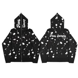 Mens Full Zip Hoodie Custom Logo Oversized Hooded Sweatshirt Cotton Blend Streetwear Casual Fleece Jacket Blank Hoodie Wholesale - Product Image 3