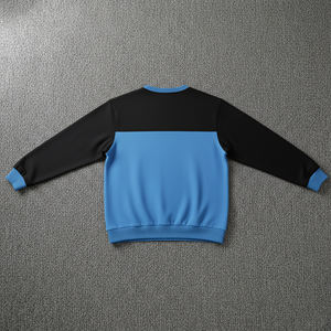 Sweat-shirts d'hiver pour hommes en coton 100% avec manches contrastées, col rond, style uni, et sweat-shirt tricoté brodé. - Product Image 5