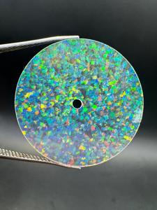 Esfera de Reloj de Ópalo Creado en Laboratorio de 28.50mm, Multicolor Fuego, Agujero Central de 2mm, Esfera Personalizada Hecha a Mano con Gemas y Piedras - Product Image 1