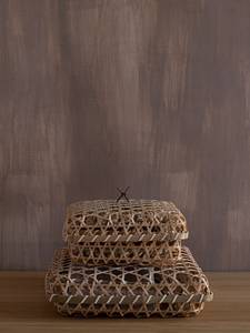 Open Weave Lidded Bamboo Basket Handmade Natural Storage Basket Woven Organizer Box for Home <b>Kitchen</b> <b>Pantry</b> Decoration Supplier - Product Image 5