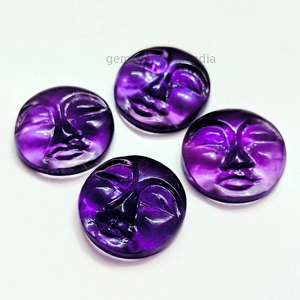 Ametista Púrpura Natural Tallada en Forma de Luna Llena de 20mm, Gema Lisa, Precio al por Mayor, Cristal Curativo a Granel para Fabricación de Joyas - Product Image 2
