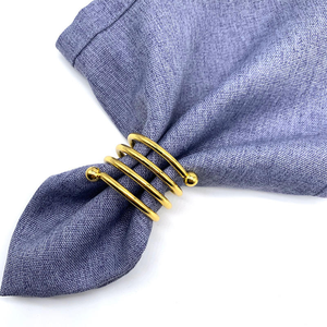 Anneaux de serviette en forme de spirale dorée pour mariage, porte-serviettes en métal - Product Image 3