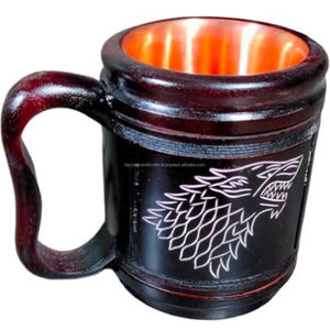 Tasse en bois de qualité supérieure Style populaire Design créatif tasse en bois faite à la main avec manche en bois aspect vintage - Product Image 1