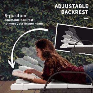 Rattan Chaise Lounge Chair Elegant Outdoor Sun Lounger for Comfort and Style - Product Image 5