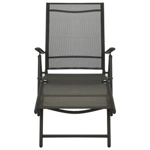 Ensemble de salon de jardin en aluminium noir avec design pliable standard en Textilène - Product Image 4