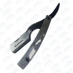 Rasoir de Barbier Professionnel en Acier Inoxydable Durable, Instrument de Beauté, Rasoir Droit Noir en Acier Inoxydable pour Hommes - Product Image 3