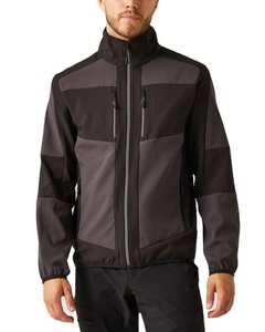 Vêtements de sport d'extérieur, design de logo personnalisé et couleur contrastée, veste softshell imperméable à col montant zippé pour hommes - Product Image 3