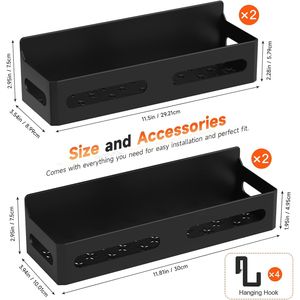 Set di 4 Portaspezie Magnetici Robusti per Frigorifero, Organizzatore Multiuso con 4 Ganci per Cucina e Bagno - Product Image 6