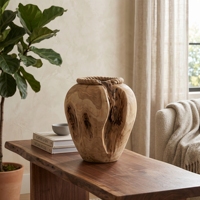 Assiette de service en bois de teck, écologique, artisanale, minimaliste, décoration de mariage et de maison