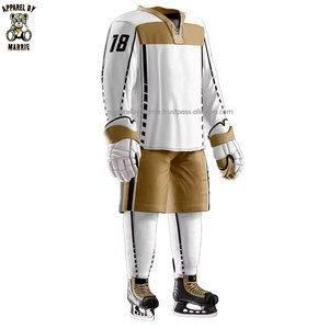 Uniforme de hockey sur glace de qualité professionnelle comprenant un maillot et un short en matériau respirant et léger - Product Image 2