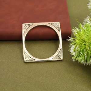 Golden square Geometric <b>Bangle</b> <b>Bracelet</b> for Women – Statement Cuff Style Fashion Jewelry, OEM ODM Customization - Product Image 1