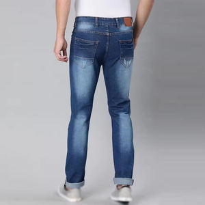 Custom <b>Men</b> Fashion Lightweight Woven Denim Jeans 100% Cotton <b>Stretch</b> Eco-Friendly Loose Straight Long Trousers - Product Image 3
