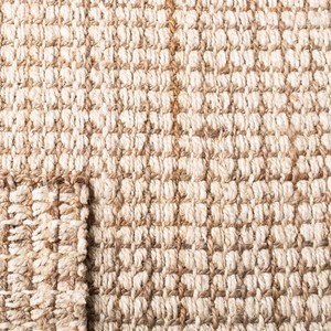 Modern Flat Weave Jute Rug Rectangle Beige Brown Geometric Pattern Non <b>Slip</b> Rubber Backing Living Room Floor <b>Mat</b> Thin Wool Acryl - Product Image 5