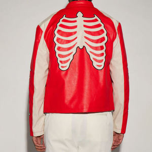 Best Heavyweight <b>Jacket</b> Supplier High Quality Biker Printed Skull Boxy <b>Jackets</b> Genuine <b>Leather</b> Motocross Red Bomber <b>Jackets</b> - Product Image 2