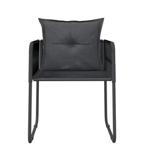 Grand ensemble de salle à manger de jardin en acier noir thermolaqué et verre avec rotin PE – Mobilier d'extérieur élégant - Product Image 6