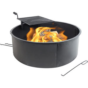 <b>Large</b> Capacity Modern Octagonal Galvanized Steel Outdoor <b>Fire</b> Ring Stable Base Heat Shield Safe Wood Fuel Clean Burning - Product Image 3