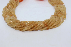 Perles de qualité supérieure en aquamarine jaune, facettées, de forme ronde, 3-4 mm, pour la création de bijoux, vente en gros de perles. - Product Image 6