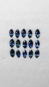 Saphir bleu turquoise naturel, taille marquise, calibré, pierre précieuse en vrac par pièce pour la fabrication de bijoux, saphir en gros - Product Image 2