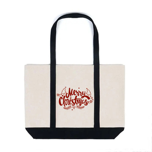 Eco-Friendly Large Capacity Cotton <b>Tote</b> Shoulder <b>Bag</b> Recyclable Fabric <b>with</b> Exterior Pocket and <b>Zip</b> Canvas for Shopping - Product Image 1