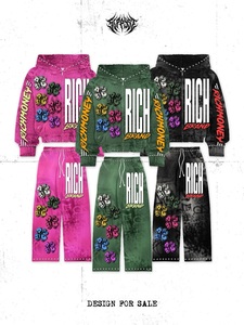 ชุดเสื้อฮู้ด RICH BRAND สไตล์สตรีทแวร์ ยูนิเซ็กส์ ทรงโอเวอร์ไซส์ ดีไซน์ซิป ลายพิมพ์ซับลิเมชั่น ผ้าโพลีเอสเตอร์เฟรนช์เทอร์รี่ เหมาะสำหรับใส่ในฤดูใบไม้ร่วง - Product Image 1