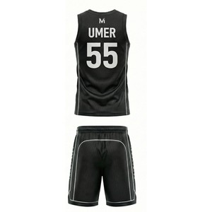 Ensemble de maillots de basket-ball personnalisés avec logo imprimé, grande taille, respirant, anti-humidité, séchage rapide, fournisseur en gros OEM - Product Image 2