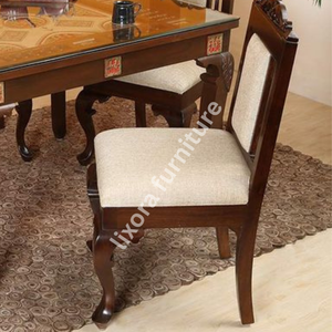 Luxury Handcrafted Solid Wood 4 Seater <b>Dining</b> <b>Table</b> Set Ornate Carving <b>Glass</b> Top Premium Finish - Product Image 4