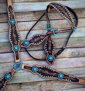 Produit phare : Têtière équestre western en cuir de vache argentin 100% authentique, équipement d'équitation léger, fabricant grossiste - Product Image 4