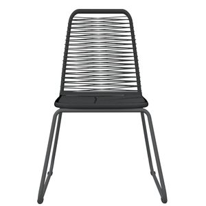 Set da pranzo da giardino in acciaio verniciato a polvere nero, 5 pezzi - Product Image 4