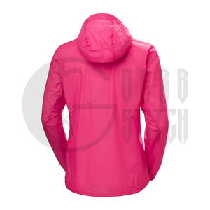 Women's <b>Pink</b> Hooded Windproof <b>Jacket</b> Full Sleeve Zipper Closure Lightweight Polyester Spring Wear - Product Image 4