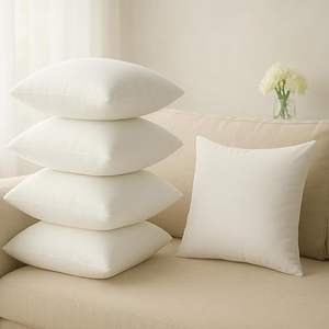 Coussins en microfibre 16 pouces x 16 pouces, lot de 5 coussins de canapé durables pour la décoration intérieure (blanc), tailles disponibles - Product Image 5